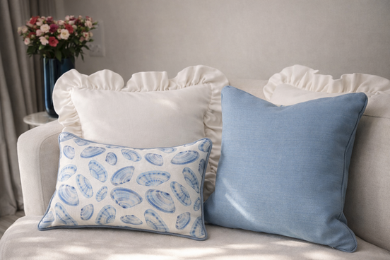 Coastal Whisper Pillow in "Lagoon"