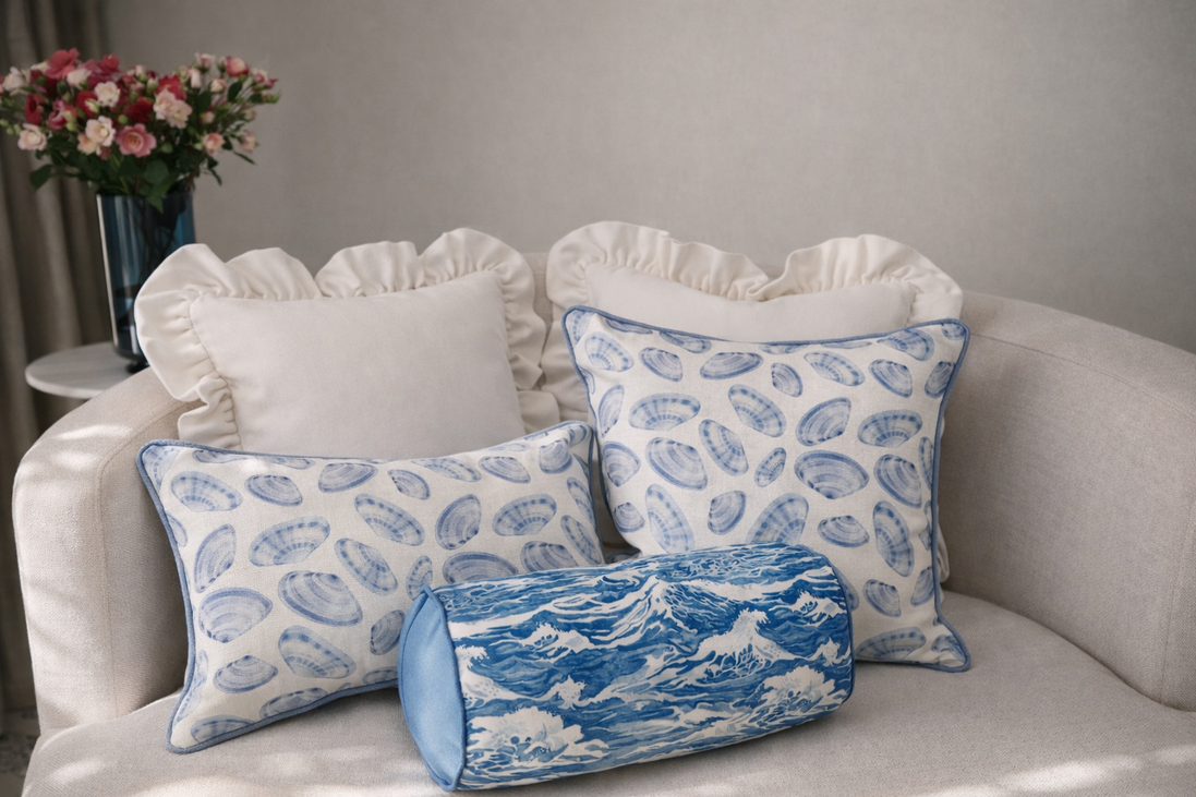 Coastal Whisper Bolster in "Marble Wave"