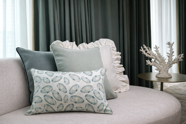 Coastal Whisper Pillow in "Sea Glass"